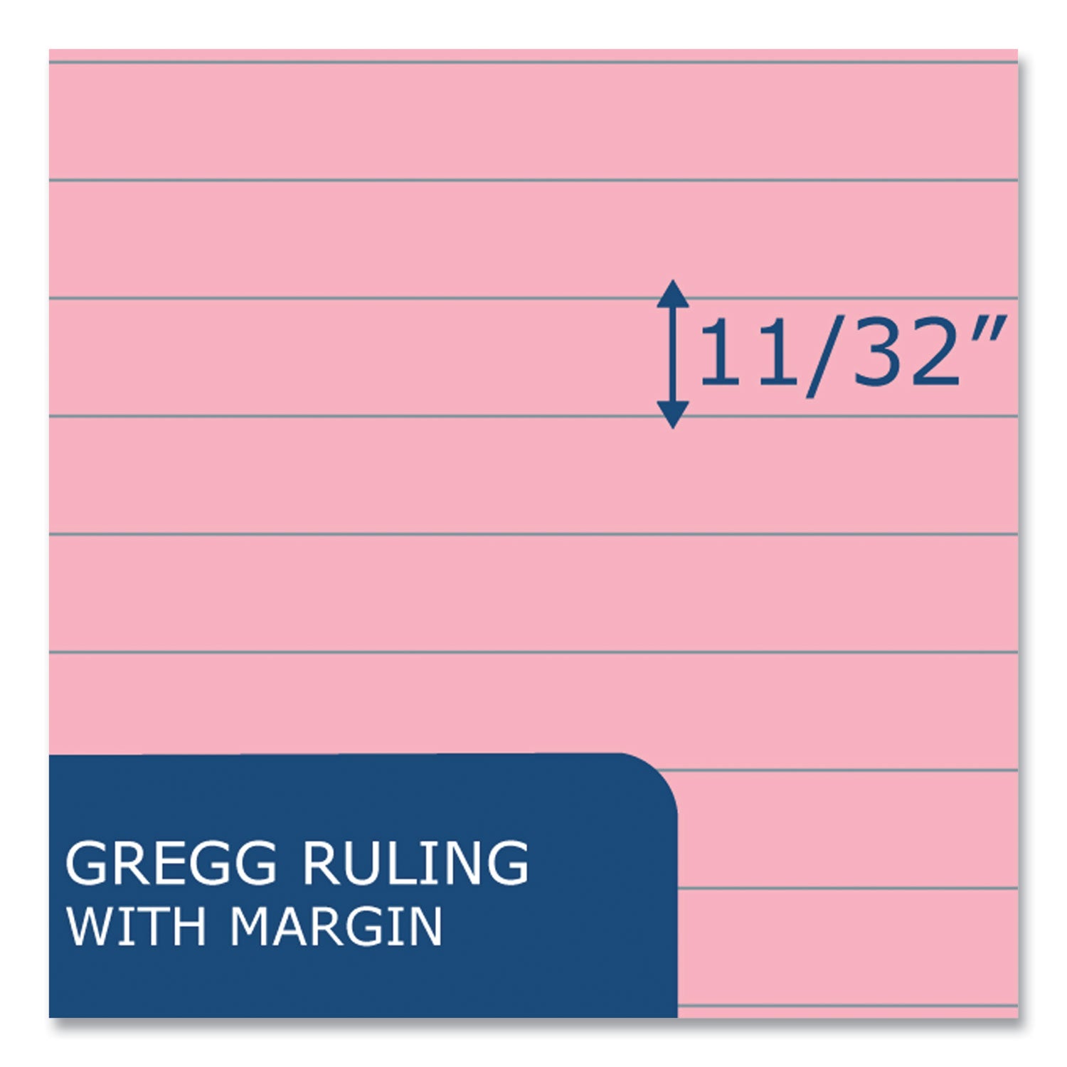 EnviroShades Steno Pad, Gregg Rule, White Cover, 80 Pink 6 x 9 Sheets, 24 Pads/Carton