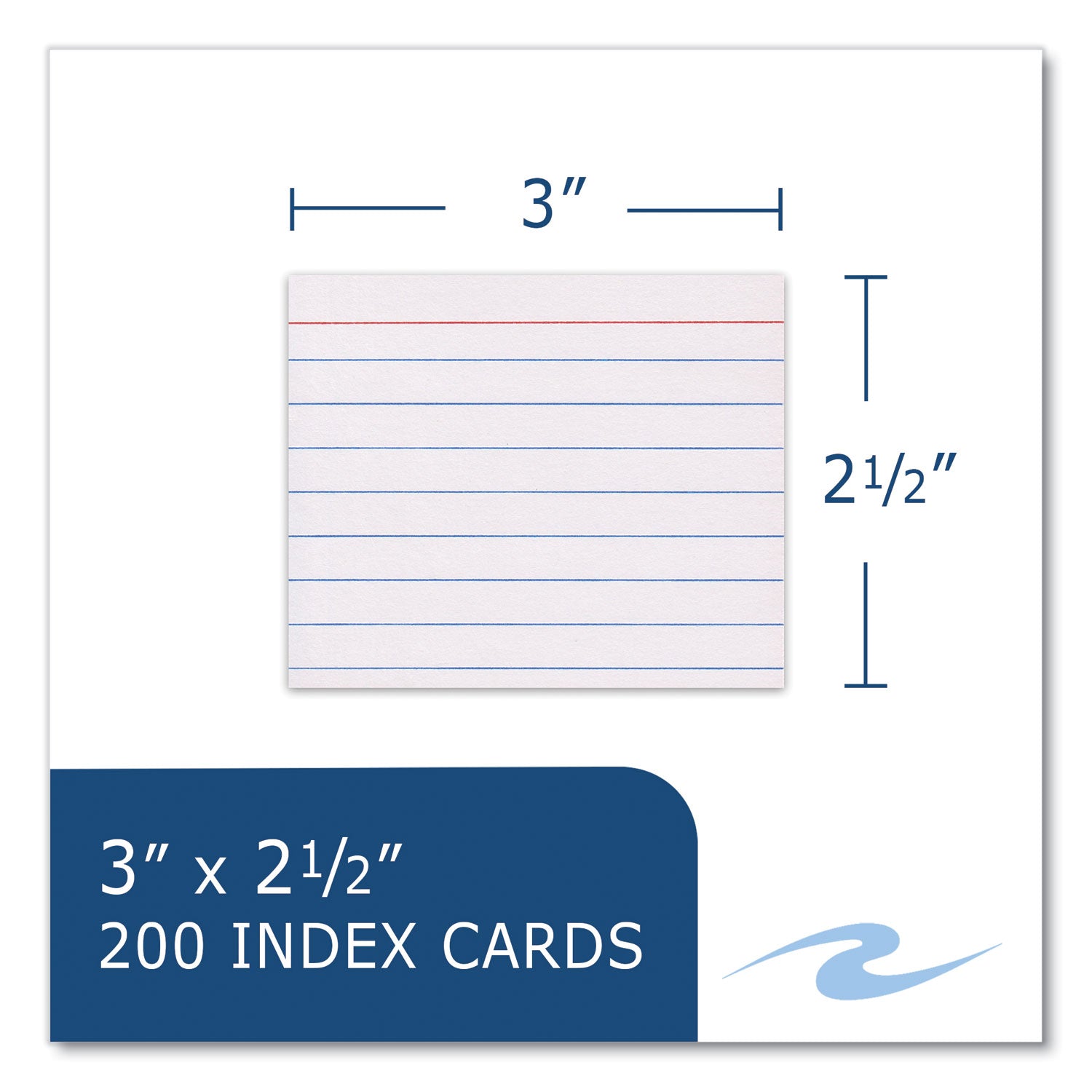 Roaring Spring PaperTrail Ruled Index Cards - 200 Sheets - 400 Pages - Printed - Front Ruling Surface - 43 lb Basis Weight - 160 g/m² Grammage - 3" x 2 1/2" Sheet Size - 3" Height x 2.5" Width x 1.4" Length - White Paper - 200/Pack - 1 Carton