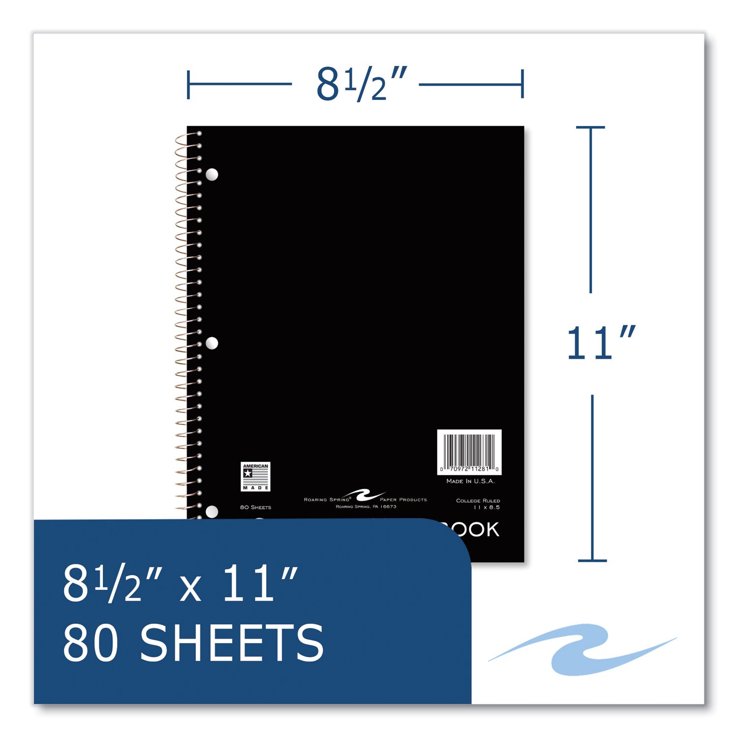 80 Sheets - 160 Pages - Printed - Spiral Bound - Both Side Ruling Surface - Red Margin - 3 Hole(s) - 15 lb Basis Weight - 56 g/m² Grammage - 11" x 8 1/2" Sheet Size - 0.30" Height x 8.5" Width x 11" Length - White Paper - Kraft Cover - 24 / Carton