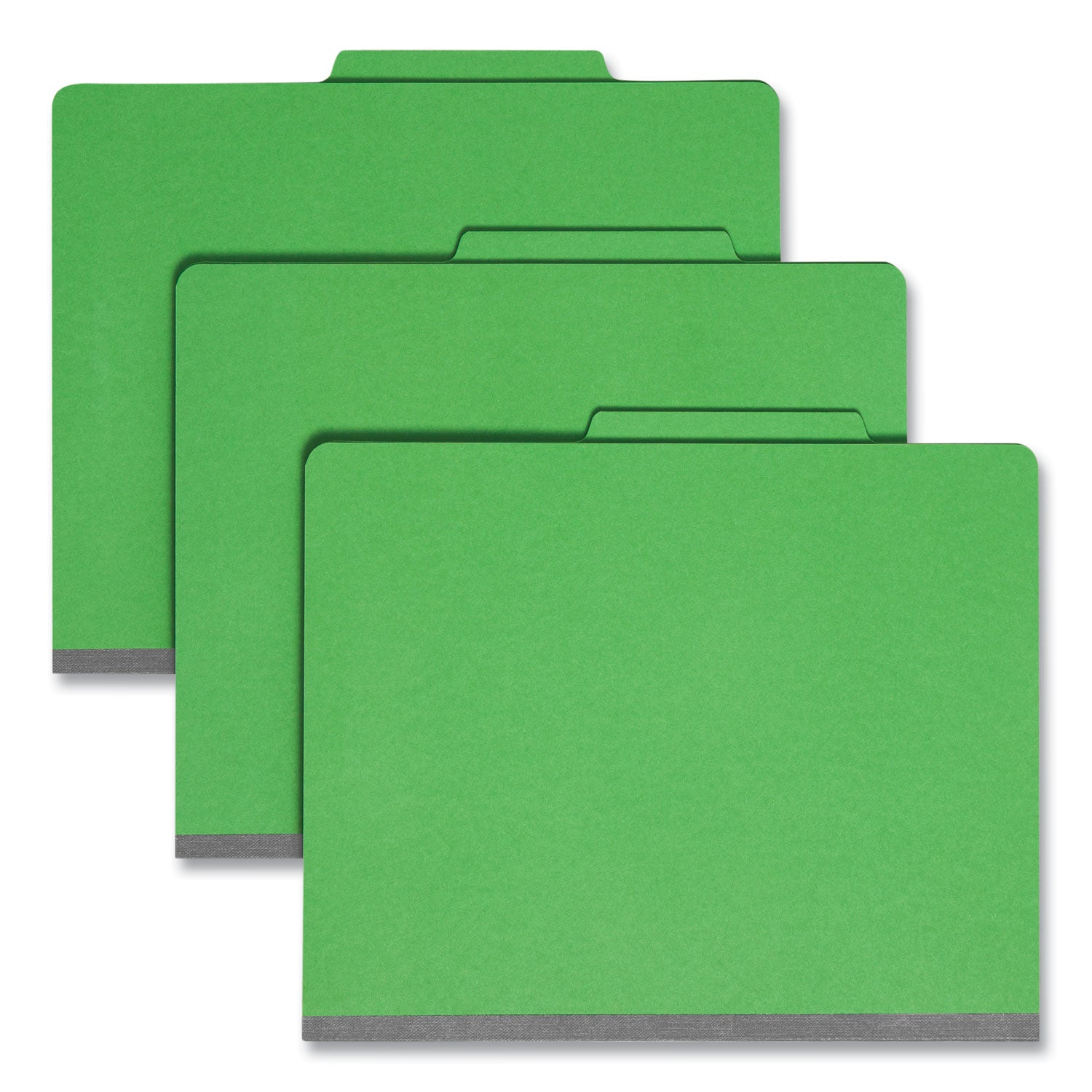 Smead Colored 2/5 Tab Cut Letter Recycled Classification Folder - 8 1/2" x 11" - 2" Expansion - 2 x 2B Fastener(s) - 2" for Folder - Top Tab Location - Right of Center Tab Position - 1 Divider(s) - 14 pt. - 2 Plys - Green - 10% Recycled - 10 / Box