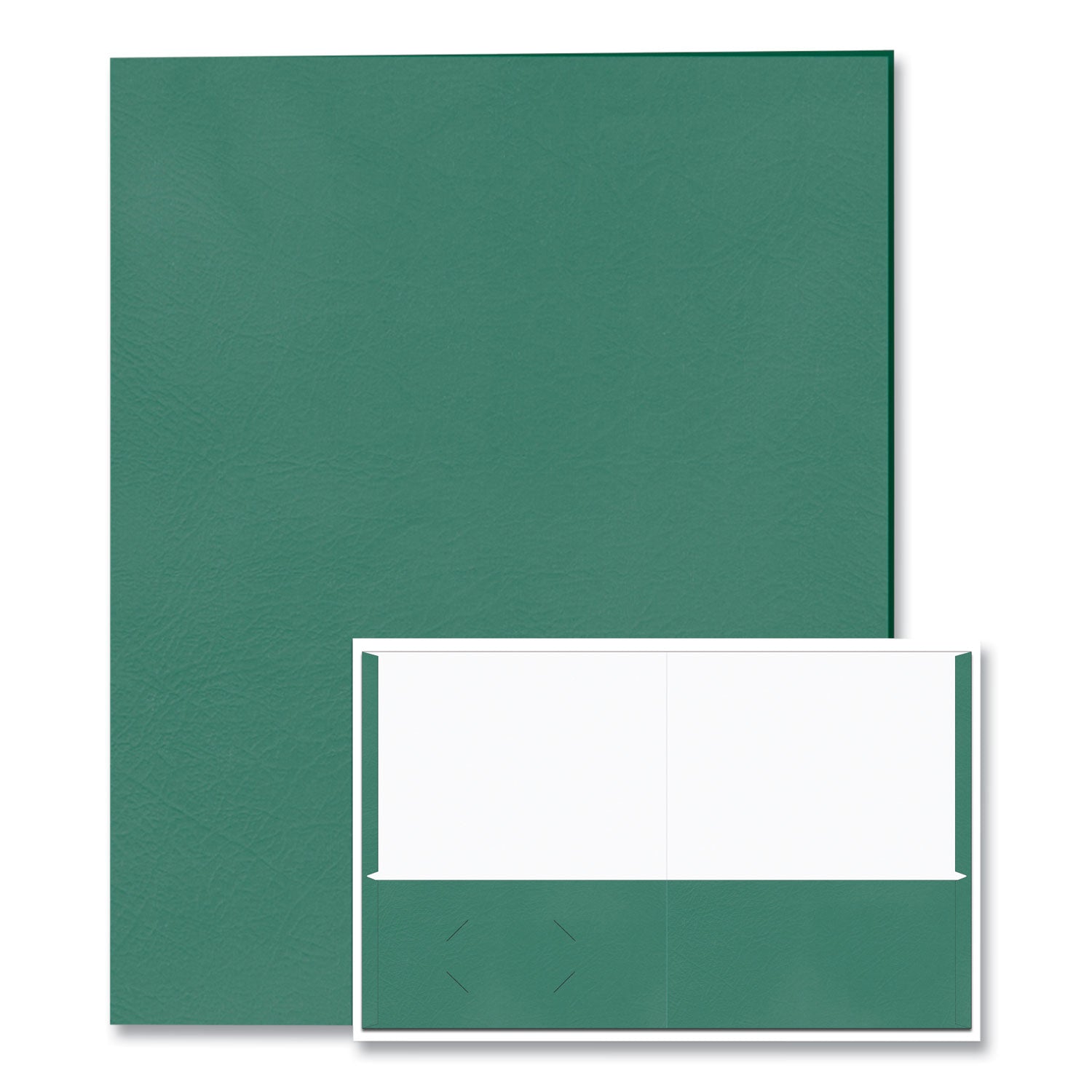 Roaring Spring Letter Pocket Folder - 8 1/2" x 11" - 50 Sheets Capacity - 2 Internal Pocket(s) - 11 pt. - Green - 25/Box - 1 Carton