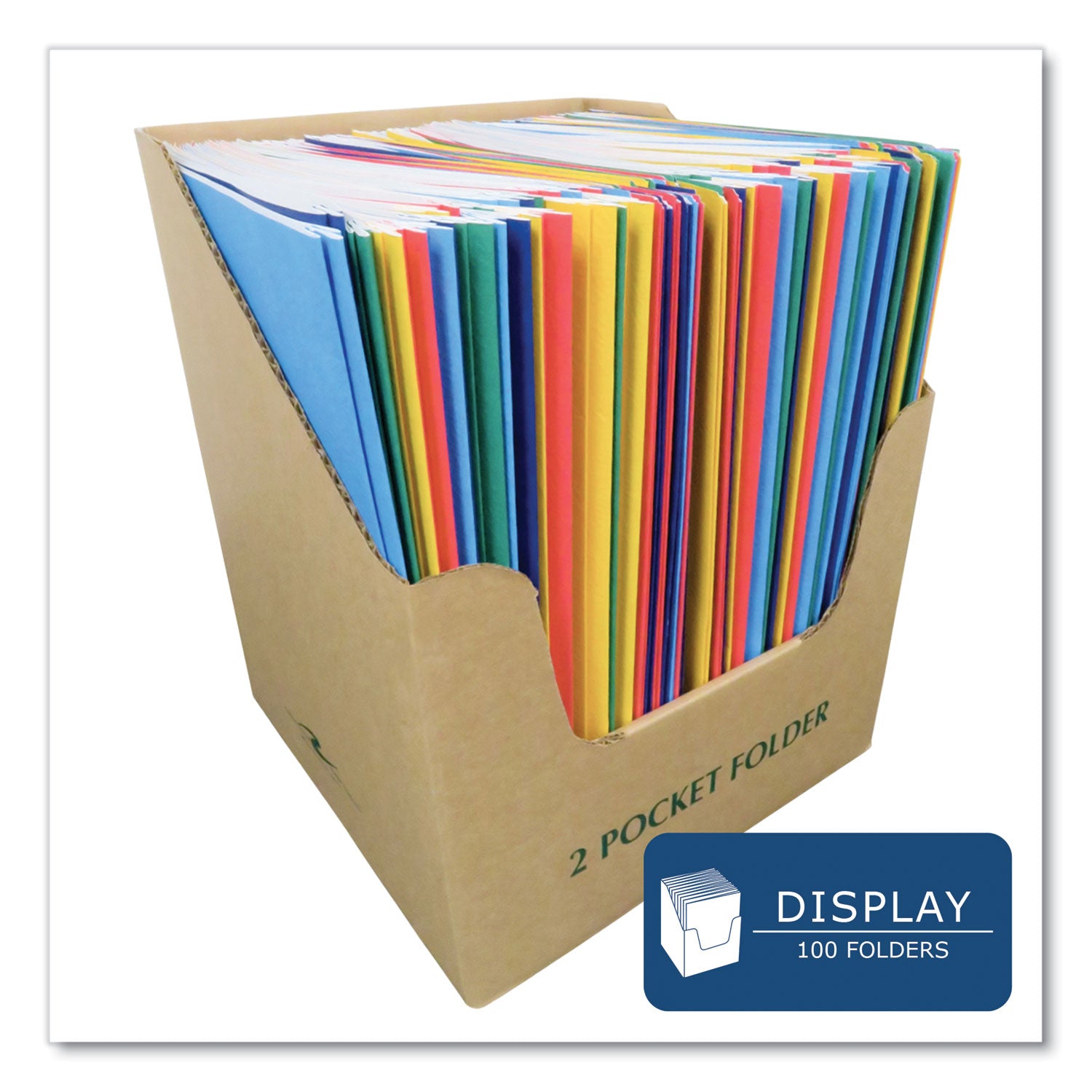Roaring Spring Letter Fastener Folder - 8 1/2" x 11" - 3 x Prong Fastener(s) - 2 Internal Pocket(s) - Blue, Red, Dark Blue, Green, Yellow - 100 / Carton