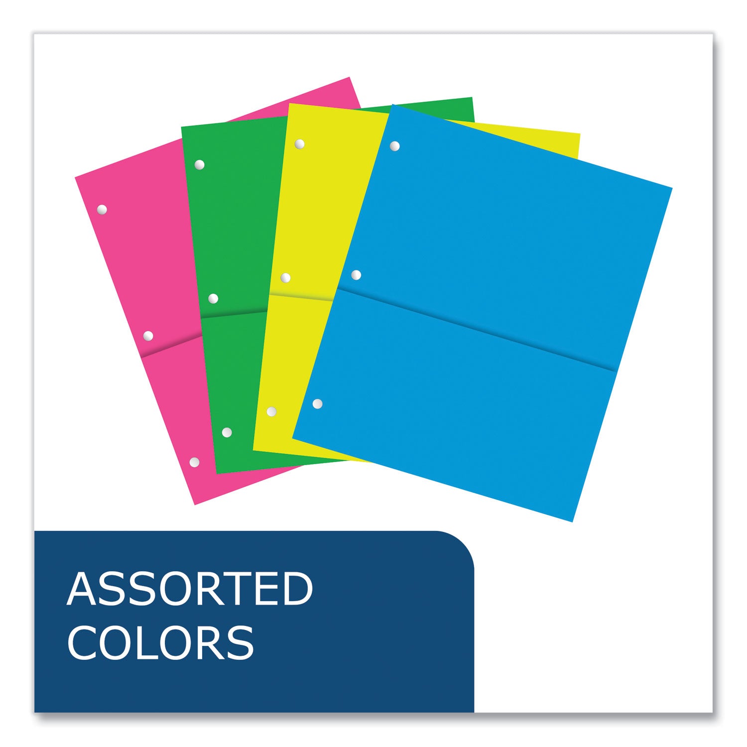 Binder Pocket, 9 w x 11 h, Assorted Colors, 144/Carton