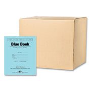 Roaring Spring Blue Examination Book, 8 Sheets, 16 Pages, Wide Ruled, 8.5" x 7", Stapled Spine, Blue Cover, White Recycled Paper, 1 Carton
