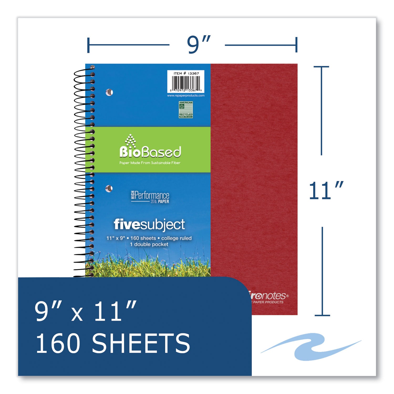 Roaring Spring EnviroNotes Earthtone 5-Subject Notebook