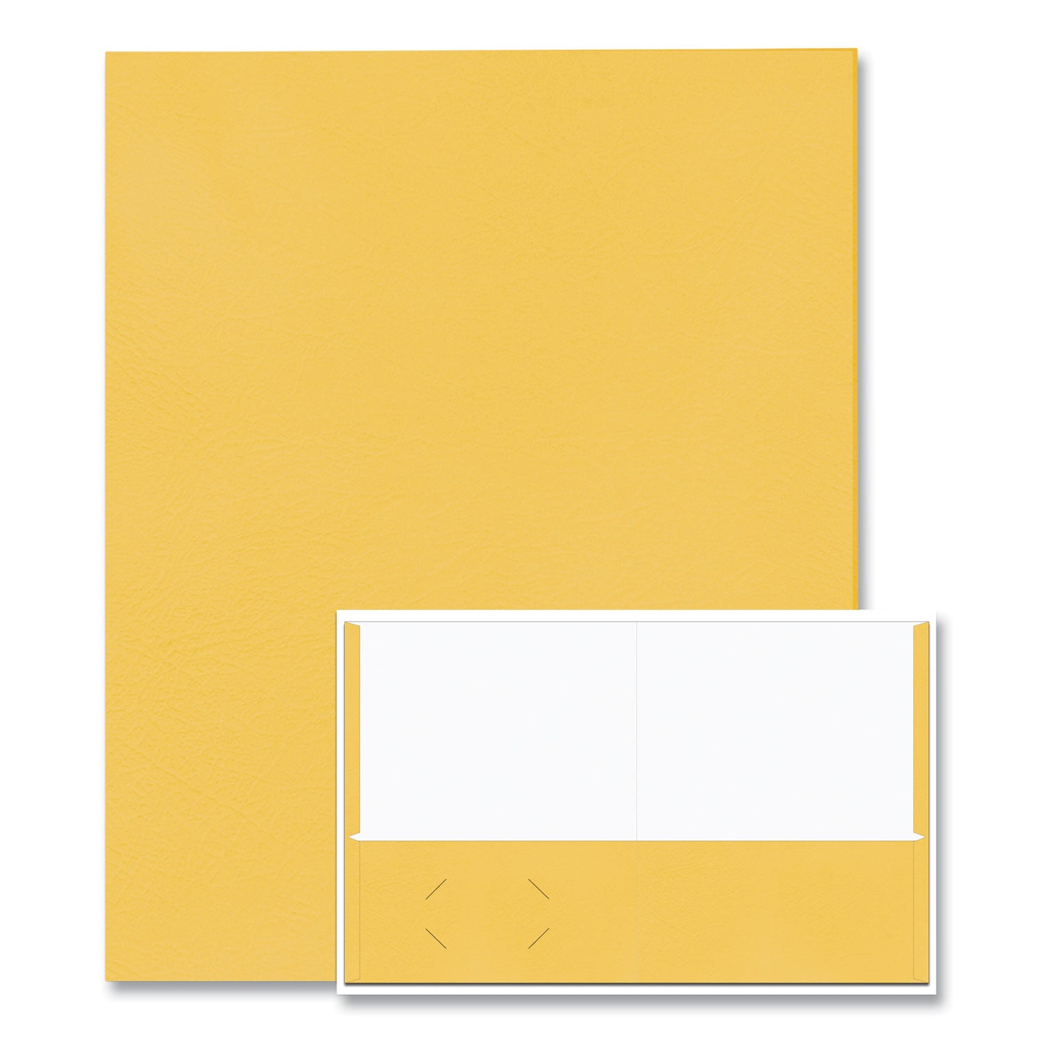 Roaring Spring Letter Pocket Folder - 8 1/2" x 11" - 50 Sheets Capacity - 2 Internal Pocket(s) - 11 pt. - Gold - 25/Box - 1 Carton