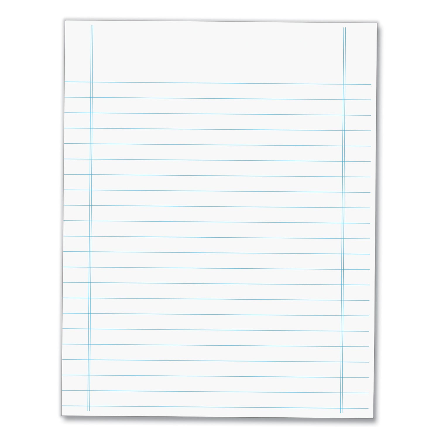250 Sheets - 500 Pages - Printed - Both Side Ruling Surface - Blue Margin - 20 lb Basis Weight - 75 g/m² Grammage - 10" x 8" Sheet Size - 2" Height x 8" Width x 10" Length - White Paper - Poly Wrapped - 250/Pack - 1 Carton