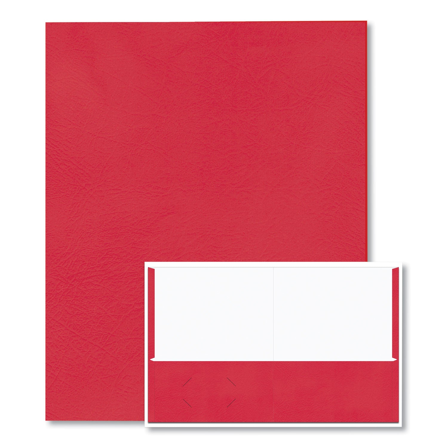 Roaring Spring Letter Pocket Folder - 8 1/2" x 11" - 50 Sheets Capacity - 2 Internal Pocket(s) - 11 pt. - Red - 25/Box - 1 Carton