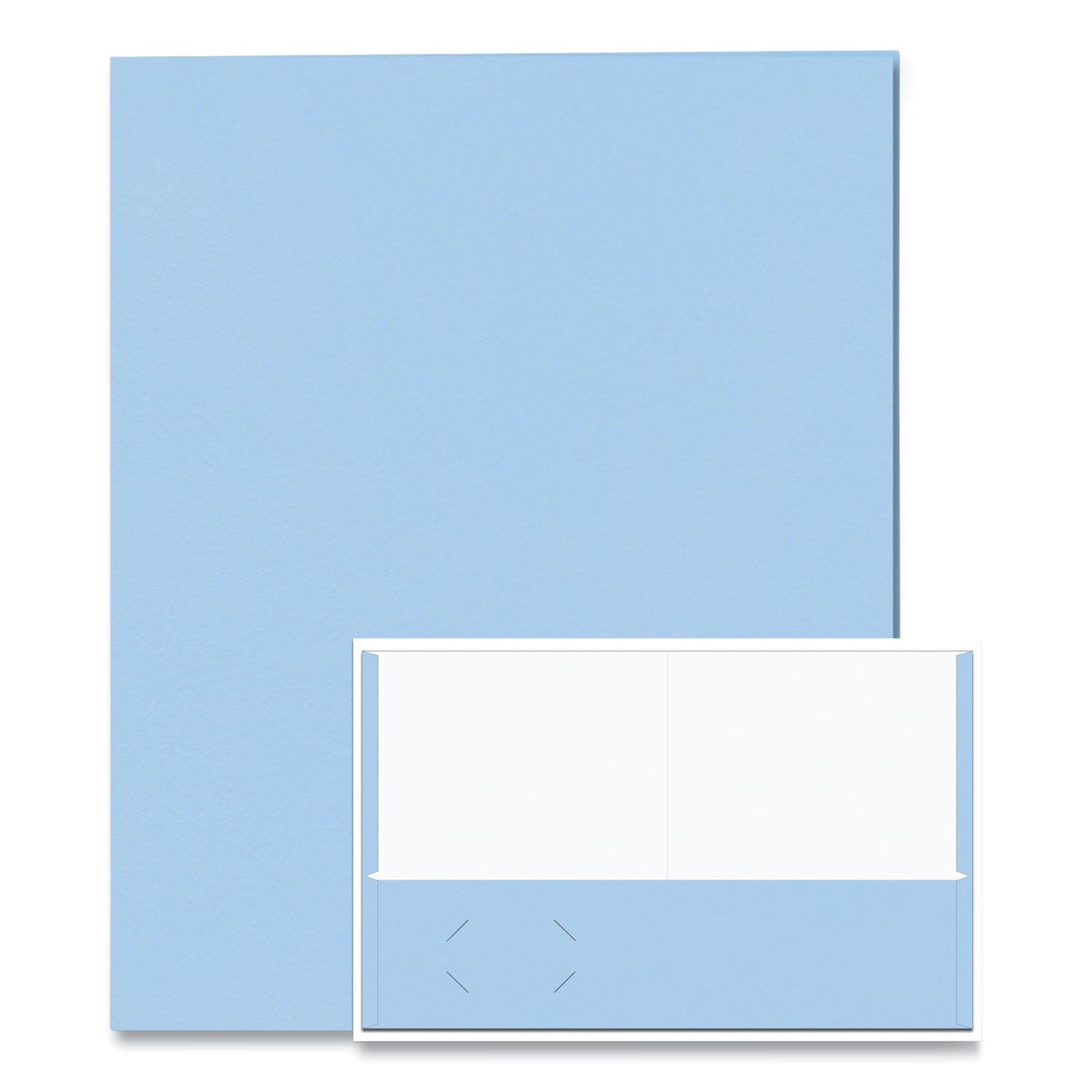 Roaring Spring Letter Pocket Folder - 8 1/2" x 11" - 50 Sheets Capacity - 2 Internal Pocket(s) - 11 pt. - Light Blue - 25/Box - 1 Carton