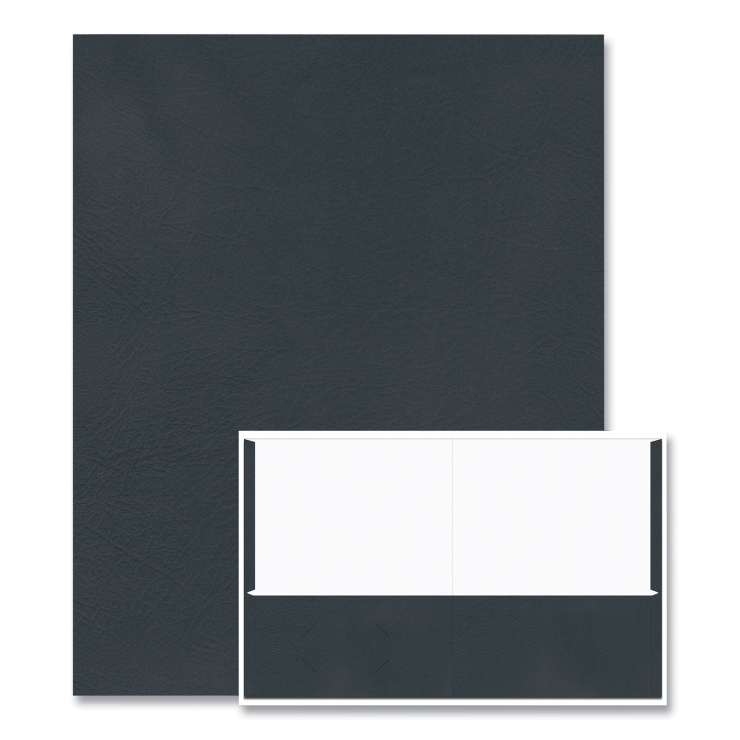 Roaring Spring Letter Pocket Folder - 8 1/2" x 11" - 50 Sheets Capacity - 2 Internal Pocket(s) - 11 pt. - Black - 25/Box - 1 Carton