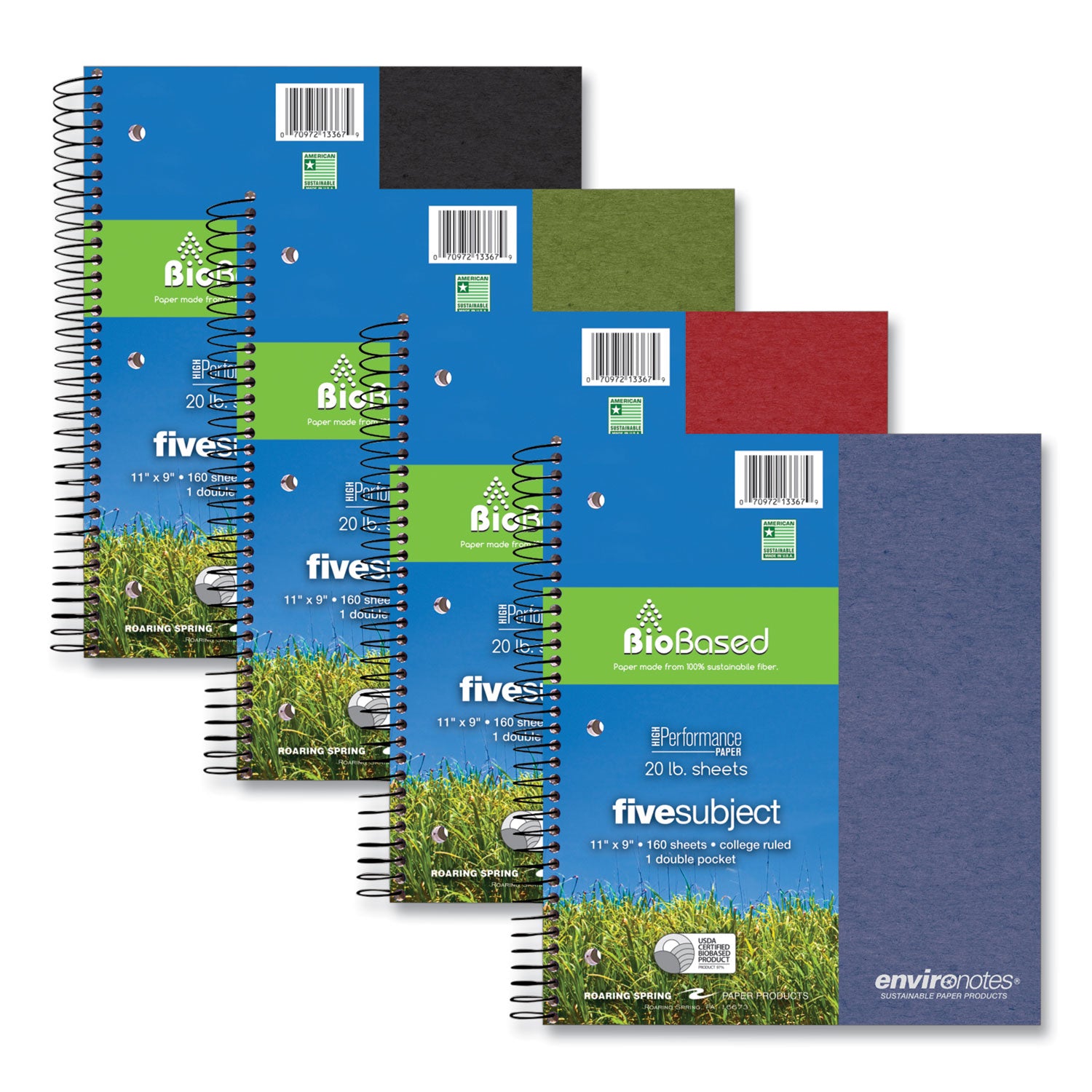 Roaring Spring EnviroNotes Earthtone 5-Subject Notebook