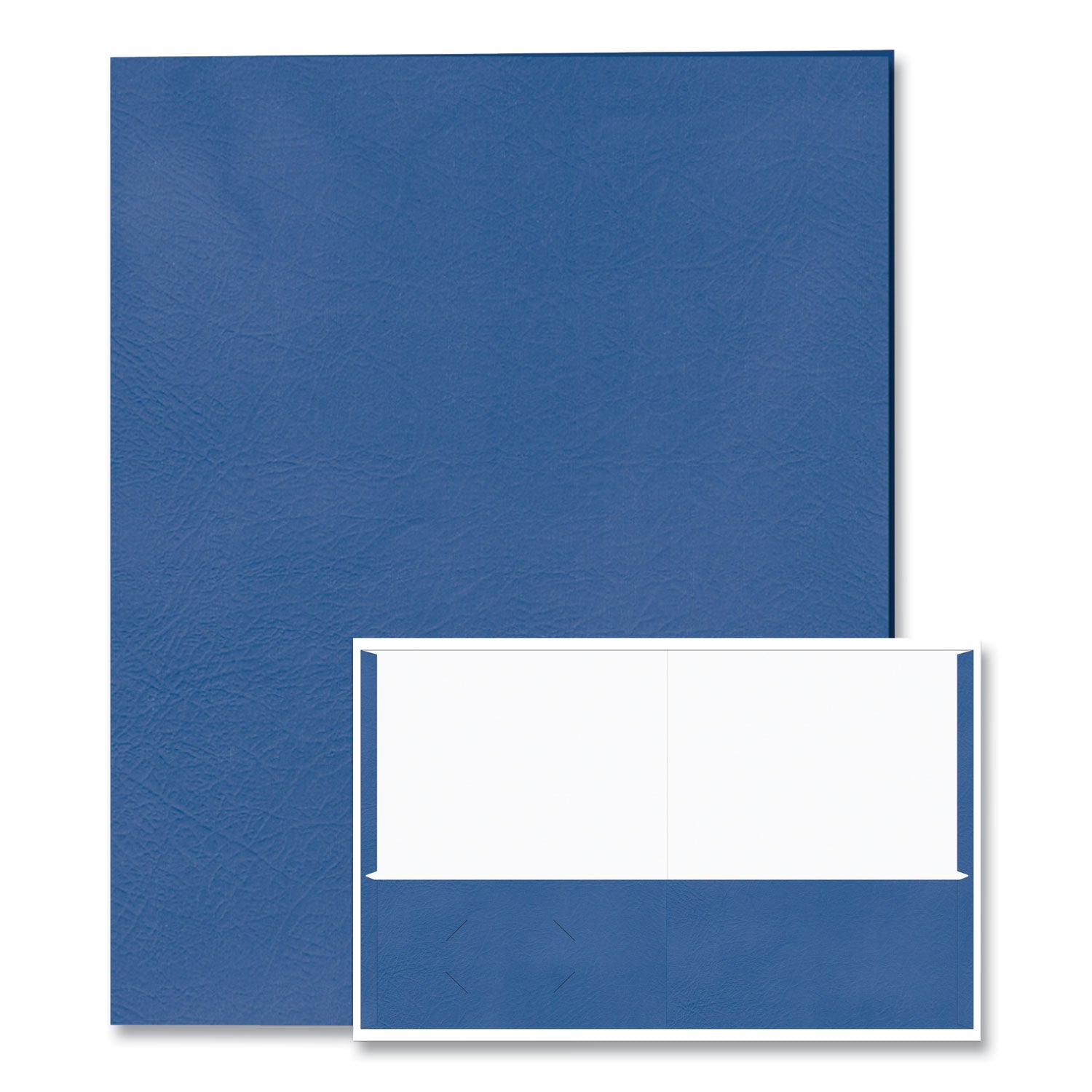 Roaring Spring Letter Pocket Folder - 8 1/2" x 11" - 50 Sheets Capacity - 2 Internal Pocket(s) - 11 pt. - Dark Blue - 25/Box - 1 Carton
