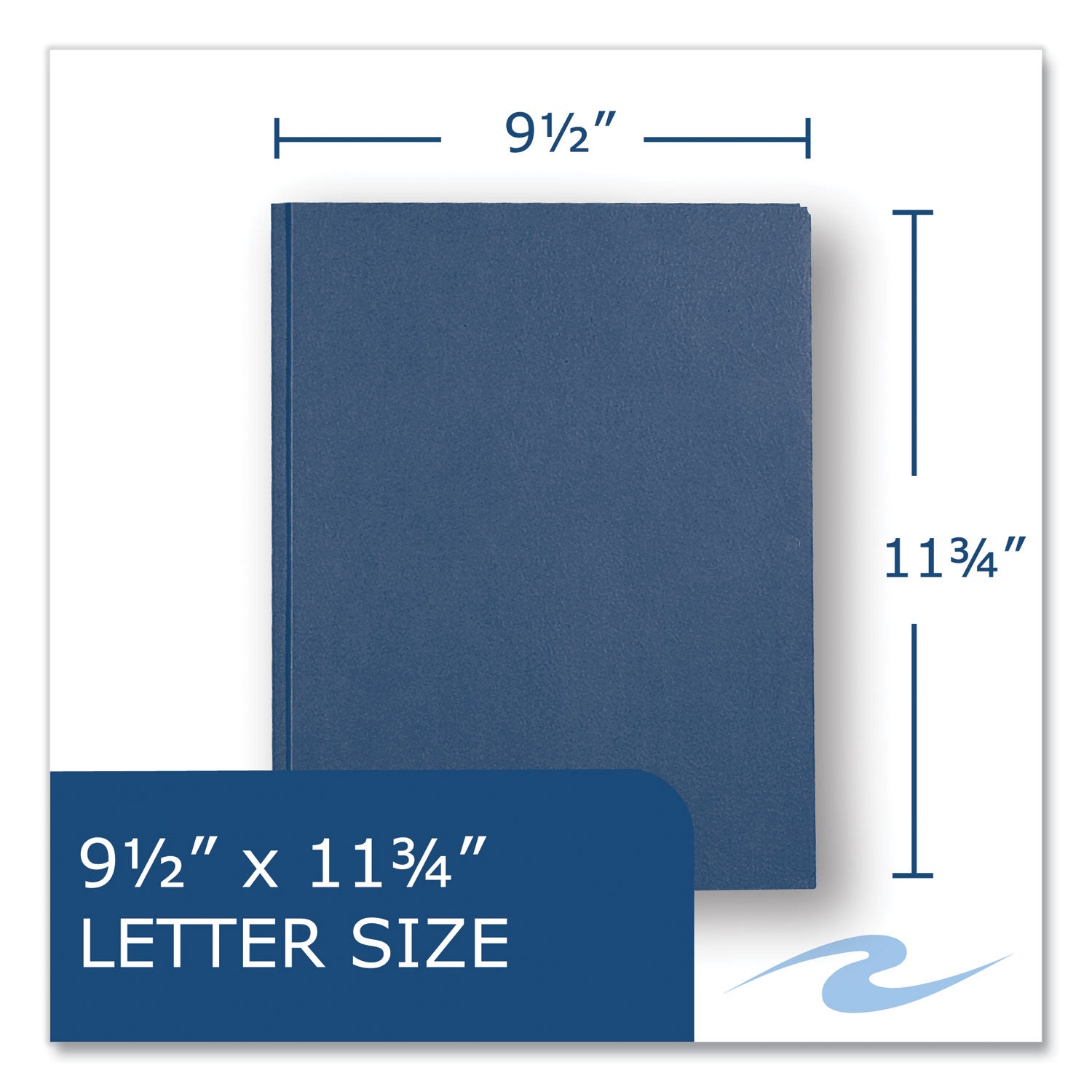 Roaring Spring Letter Fastener Folder - 8 1/2" x 11" - 50 Sheets Capacity - 3 x Prong Fastener(s) - 2 Internal Pocket(s) - 11 pt. - Dark Blue - 1 Carton
