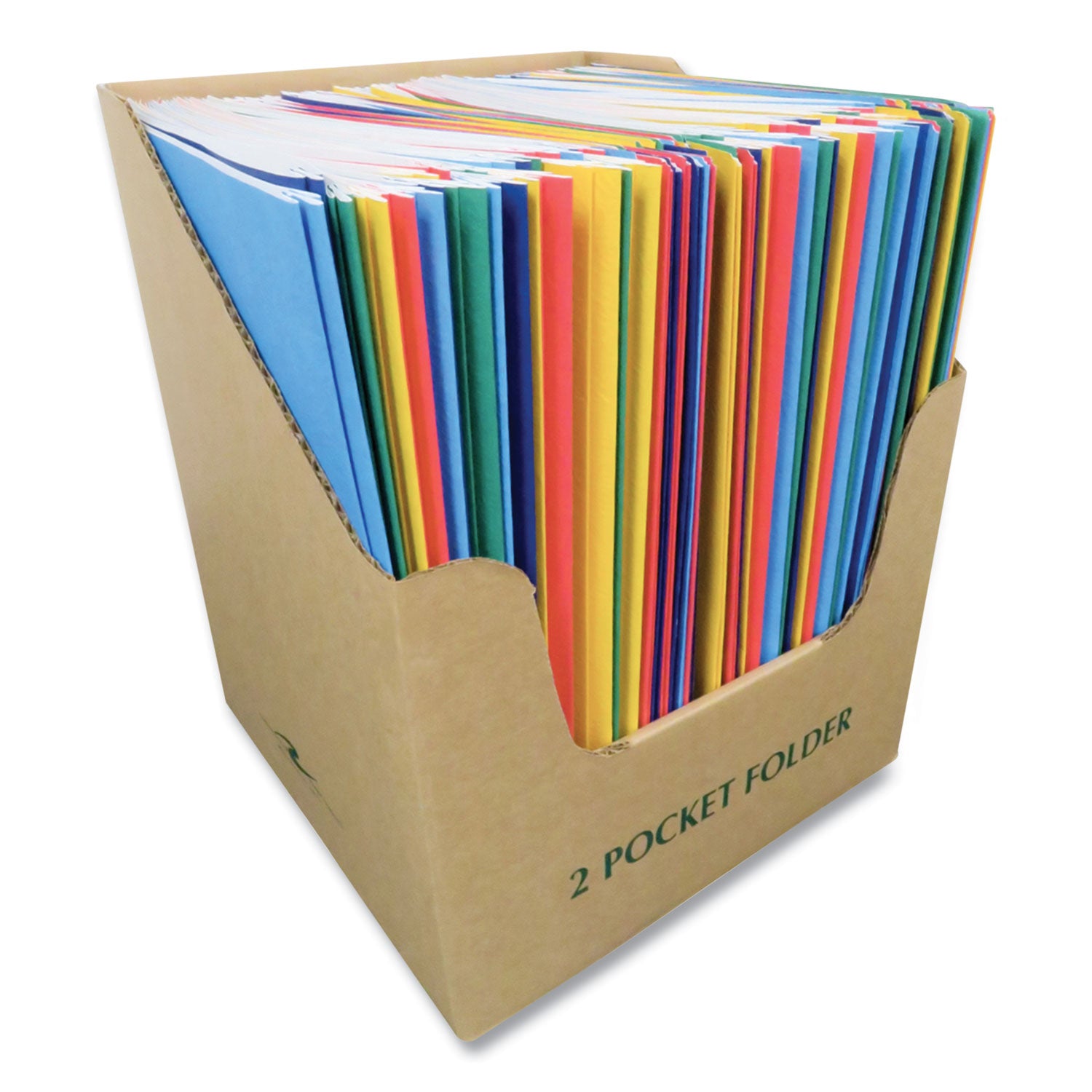 Roaring Spring Letter Fastener Folder - 8 1/2" x 11" - 3 x Prong Fastener(s) - 2 Internal Pocket(s) - Blue, Red, Dark Blue, Green, Yellow - 100 / Carton