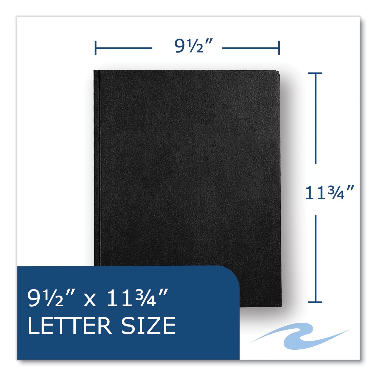 Roaring Spring Letter Fastener Folder - 8 1/2" x 11" - 50 Sheets Capacity - 3 x Prong Fastener(s) - 2 Internal Pocket(s) - 11 pt. - Black - 1 Carton