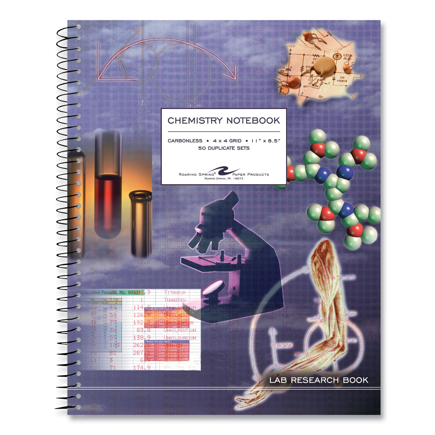 100 Sheets - 200 Pages - Printed - Spiral Bound - Front Ruling Surface - 15 lb Basis Weight - 56 g/m² Grammage - 11" x 8 1/2" Sheet Size - 0.33" Height x 8.5" Width x 11" Length - White, Blue Paper - Board Cover - 12 / Carton