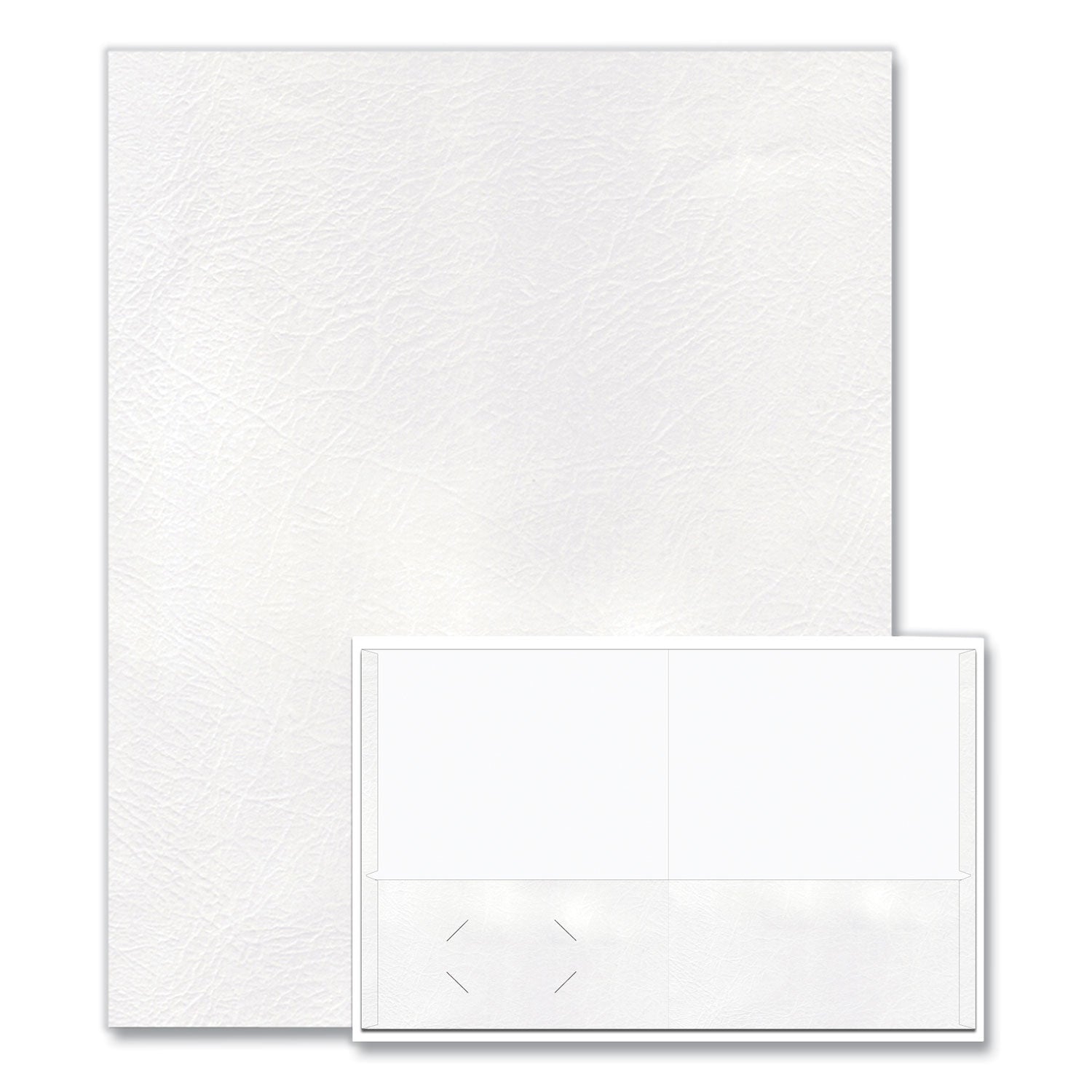 Roaring Spring Letter Pocket Folder - 8 1/2" x 11" - 50 Sheets Capacity - 2 Internal Pocket(s) - 11 pt. - White - 25/Box - 1 Carton
