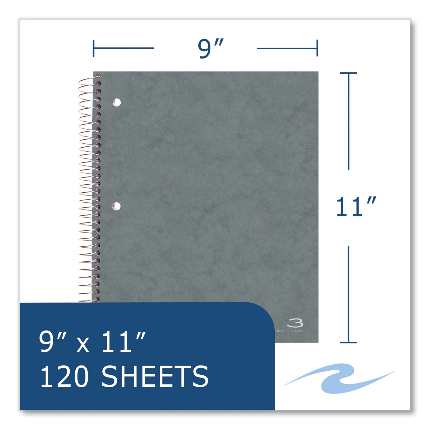 120 Sheets - 240 Pages - Printed - Spiral Bound - Both Side Ruling Surface - Red Margin - 3 Hole(s) - 15 lb Basis Weight - 56 g/m² Grammage - 11" x 9" Sheet Size - 0.50" Height x 9" Width x 11" Length - White Paper - 24 / Carton