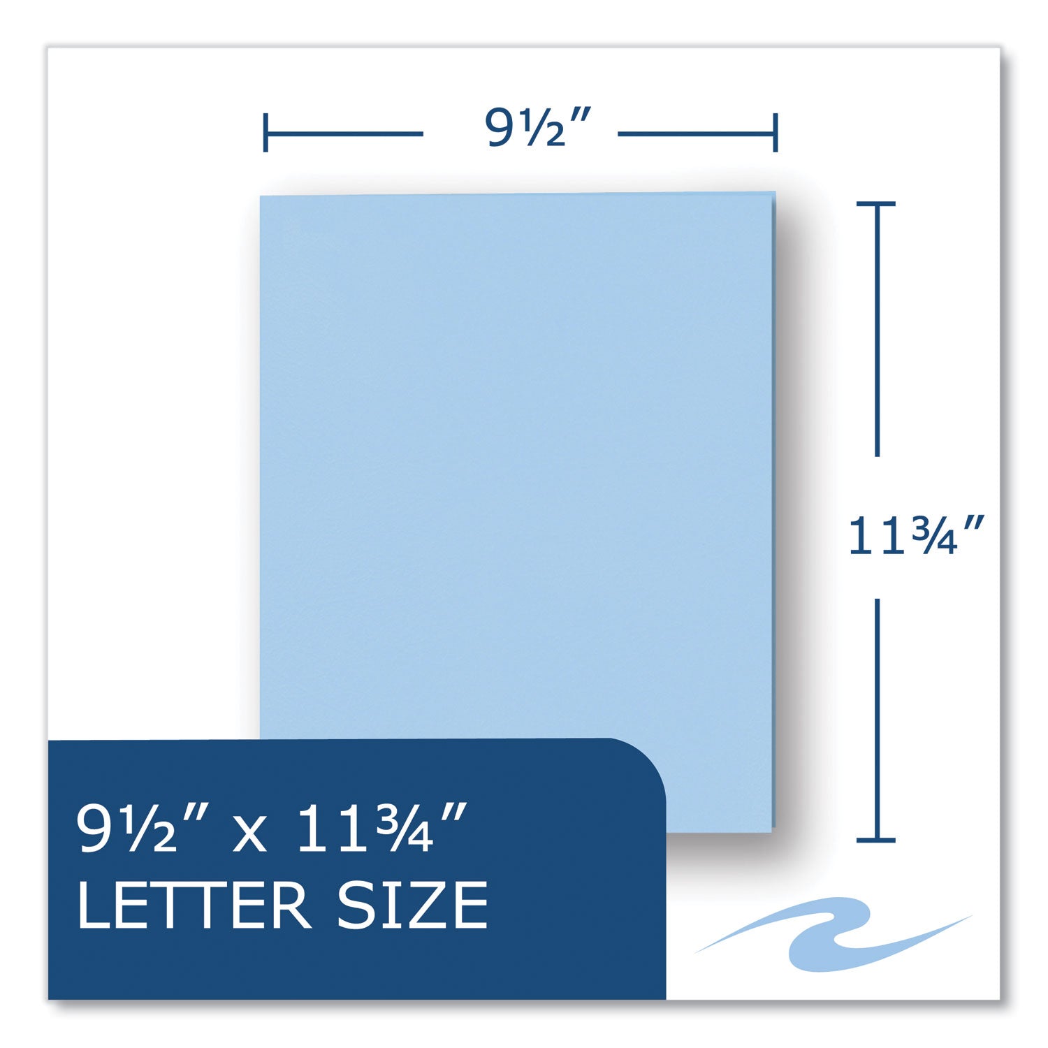 Roaring Spring Letter Pocket Folder - 8 1/2" x 11" - 50 Sheets Capacity - 2 Internal Pocket(s) - 11 pt. - Light Blue - 25/Box - 1 Carton