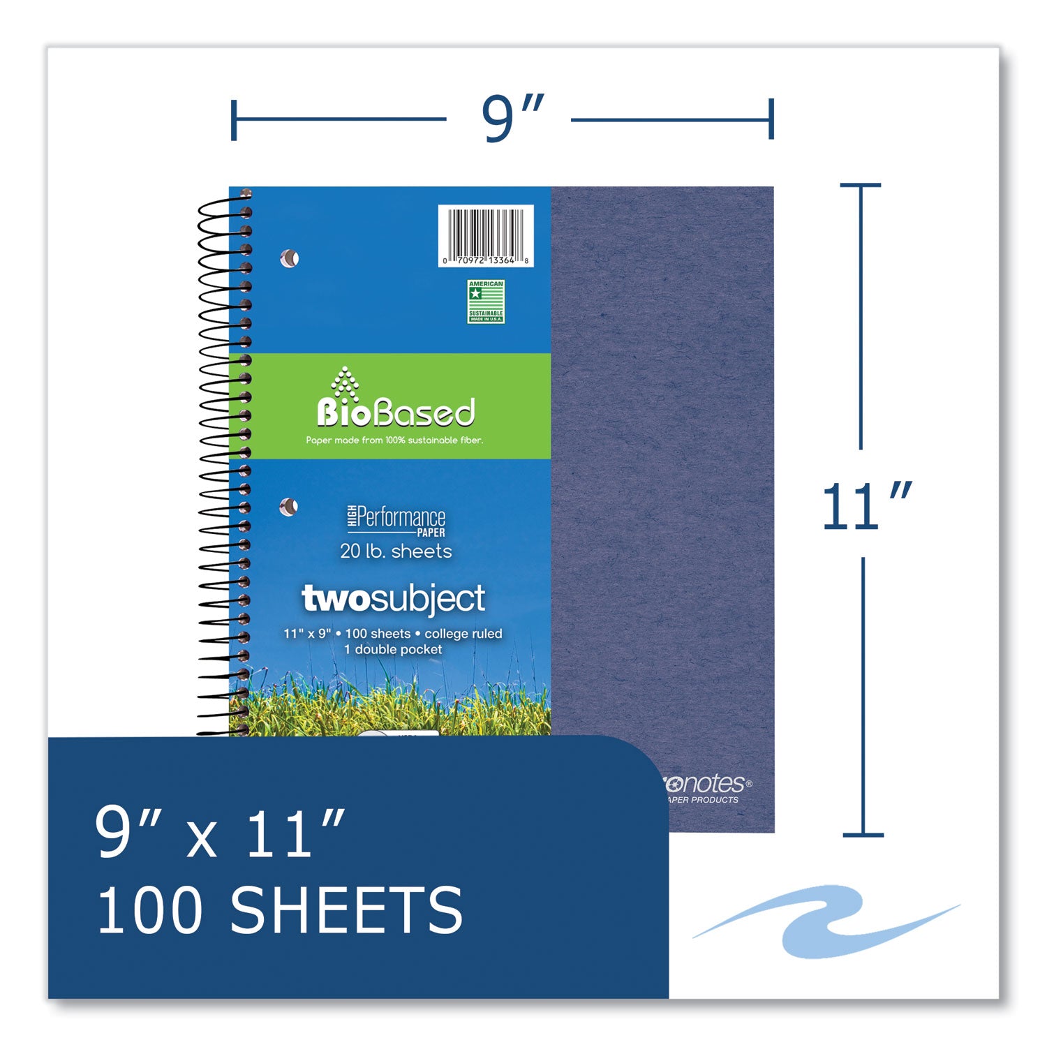 Roaring Spring EnviroNotes Earthtone 2-Subject Notebook