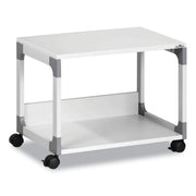 DURABLE System 48 Multifunction Trolley, 2 Shelves, 4 Casters, Plastic/Steel/Melamine Faced Chipboard, 23.62" W x 17.01" D x 18.78" H, Metal Frame, Gray, 1 Each