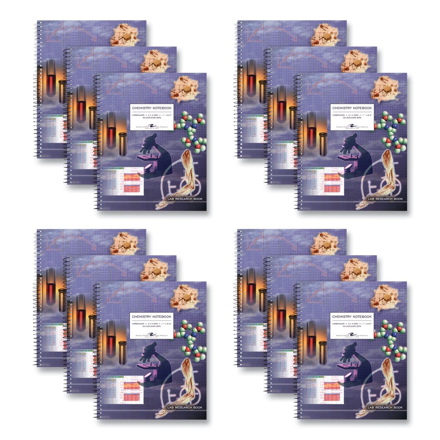 100 Sheets - 200 Pages - Printed - Spiral Bound - Front Ruling Surface - 15 lb Basis Weight - 56 g/m² Grammage - 11" x 8 1/2" Sheet Size - 0.33" Height x 8.5" Width x 11" Length - White, Blue Paper - Board Cover - 12 / Carton
