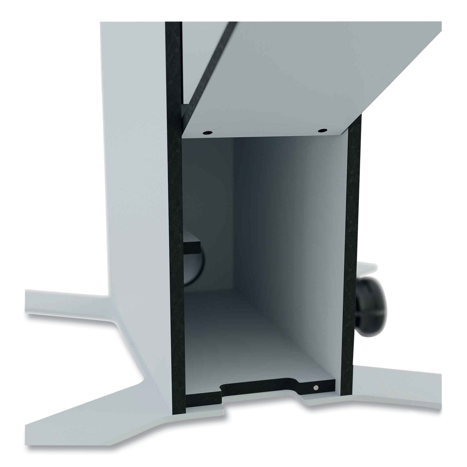 3 Shelf - 39.68 lb Load Capacity - 4 Casters - High Density Fiberboard (HDF) - 22.52" Width x 22.60" Depth x 50.87" Height - Aluminum Frame - White - 1 Each