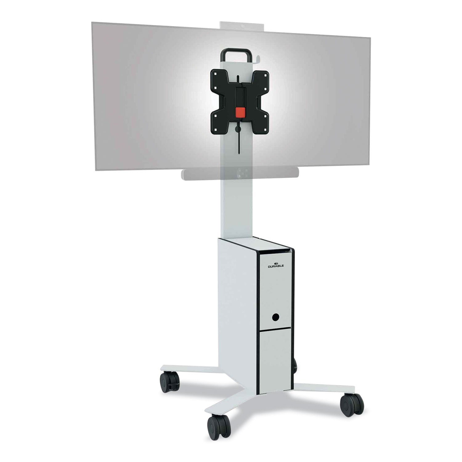 3 Shelf - 39.68 lb Load Capacity - 4 Casters - High Density Fiberboard (HDF) - 22.52" Width x 22.60" Depth x 50.87" Height - Aluminum Frame - White - 1 Each