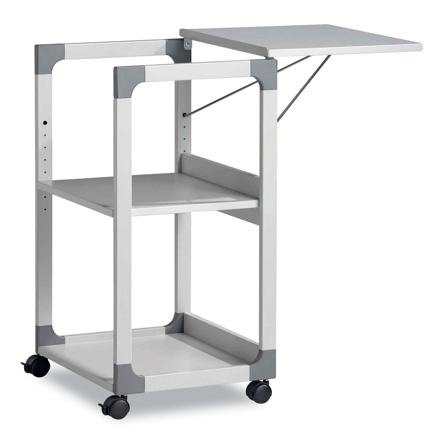 3 x Shelf(ves) - 34.72" Height x 20" Width x 17.01" Depth - Metal, Plastic, Fiberglass, Resin, Steel - Gray
