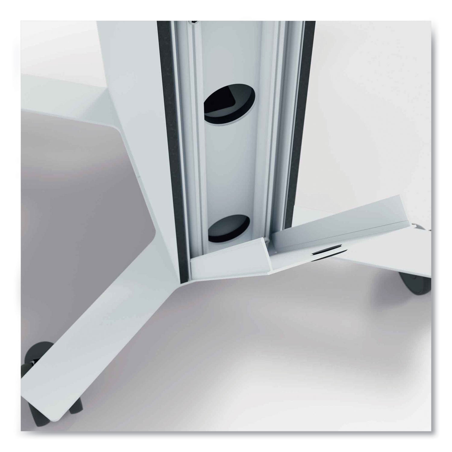 3 Shelf - 39.68 lb Load Capacity - 4 Casters - High Density Fiberboard (HDF) - 22.52" Width x 22.60" Depth x 50.87" Height - Aluminum Frame - White - 1 Each