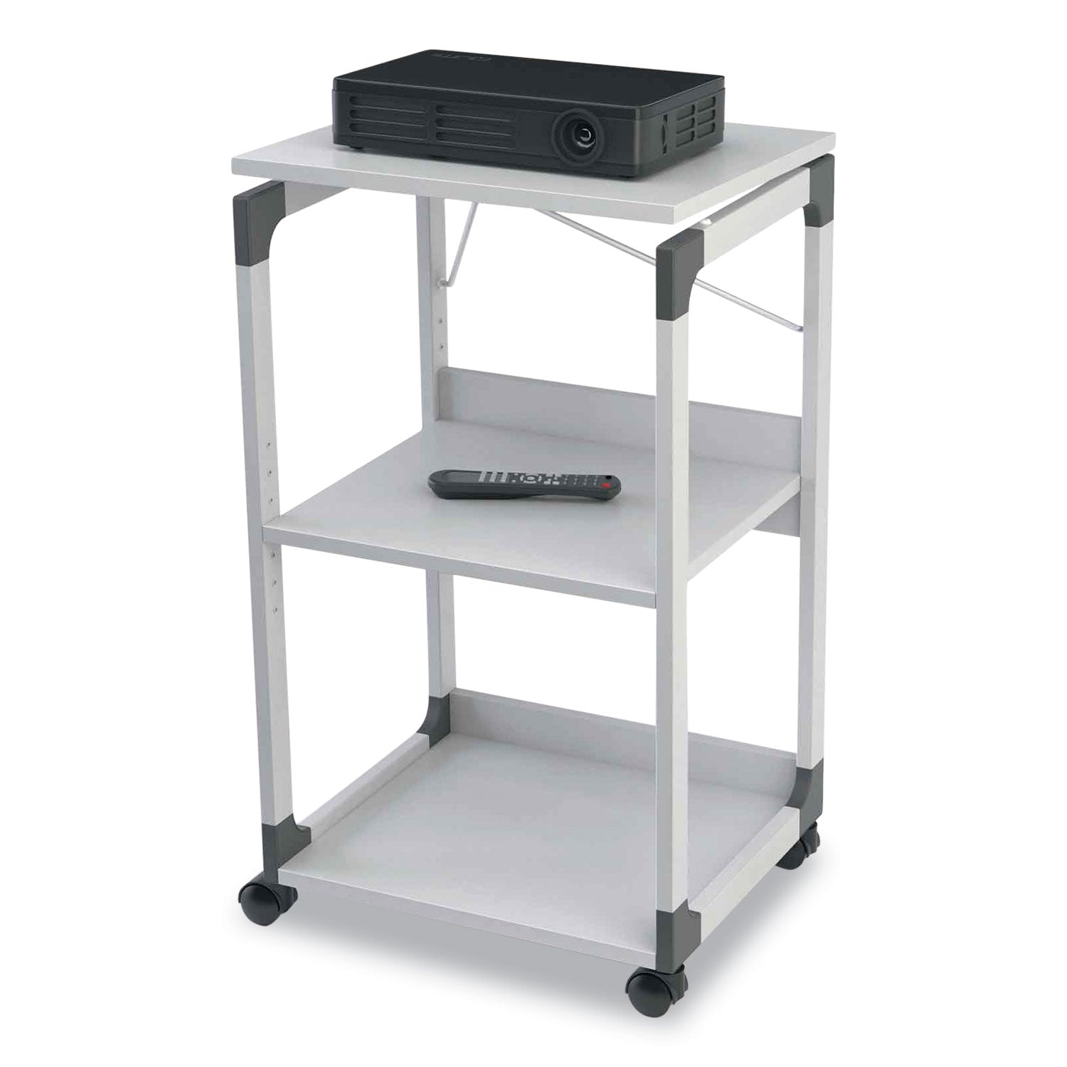 3 x Shelf(ves) - 34.72" Height x 20" Width x 17.01" Depth - Metal, Plastic, Fiberglass, Resin, Steel - Gray