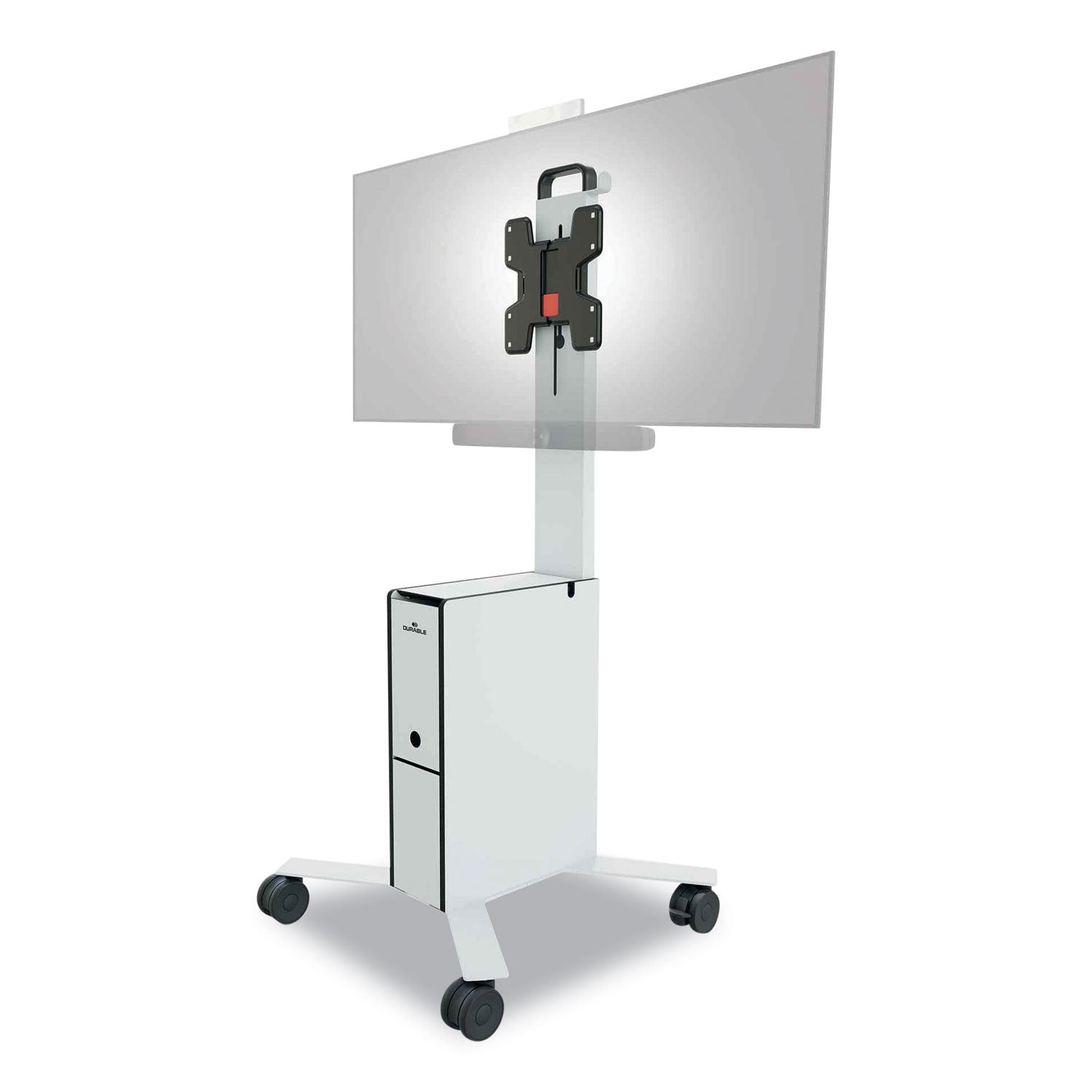 3 Shelf - 39.68 lb Load Capacity - 4 Casters - High Density Fiberboard (HDF) - 22.52" Width x 22.60" Depth x 50.87" Height - Aluminum Frame - White - 1 Each