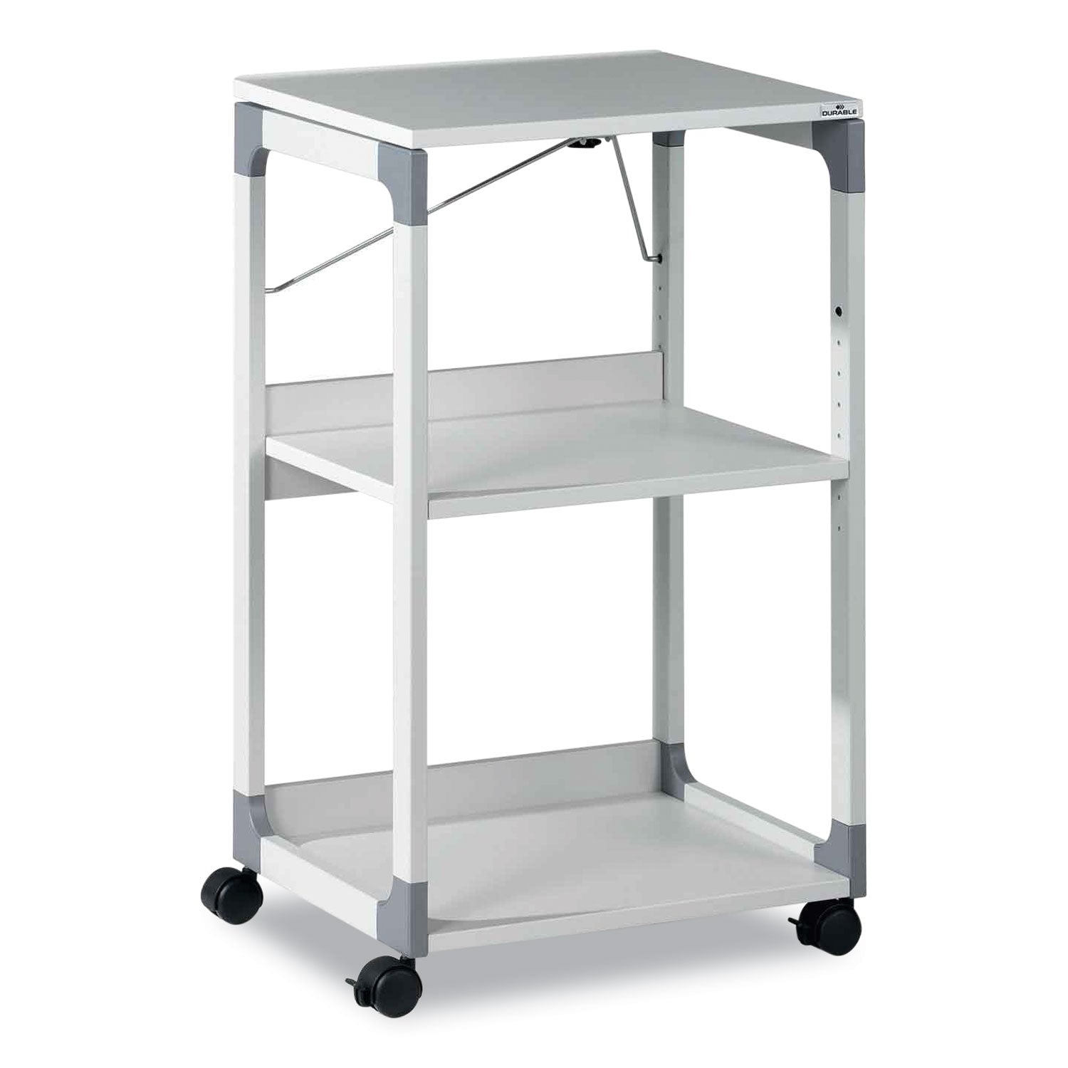 3 x Shelf(ves) - 34.72" Height x 20" Width x 17.01" Depth - Metal, Plastic, Fiberglass, Resin, Steel - Gray