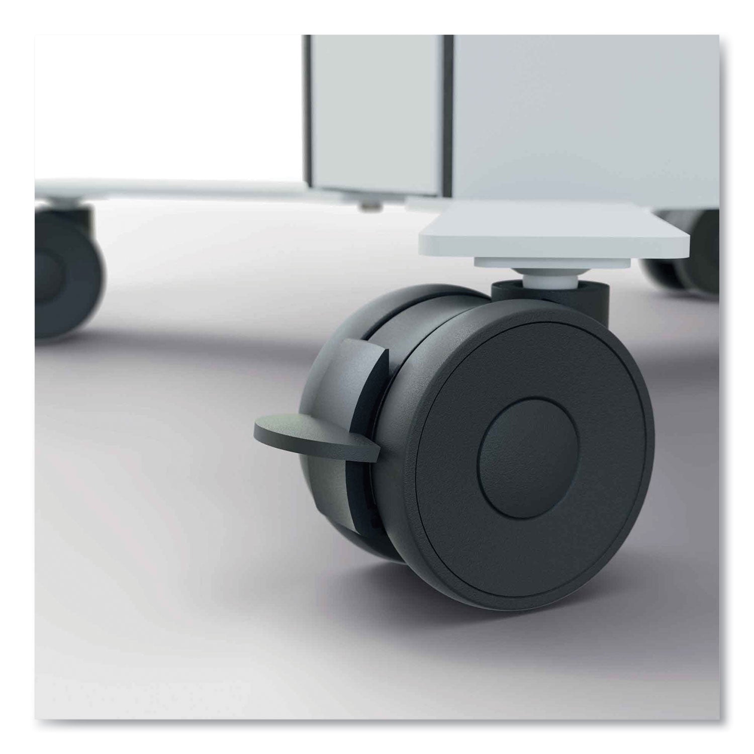 3 Shelf - 39.68 lb Load Capacity - 4 Casters - High Density Fiberboard (HDF) - 22.52" Width x 22.60" Depth x 50.87" Height - Aluminum Frame - White - 1 Each