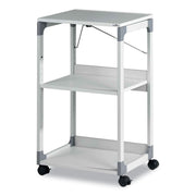 3 x Shelf(ves) - 34.72" Height x 20" Width x 17.01" Depth - Metal, Plastic, Fiberglass, Resin, Steel - Gray