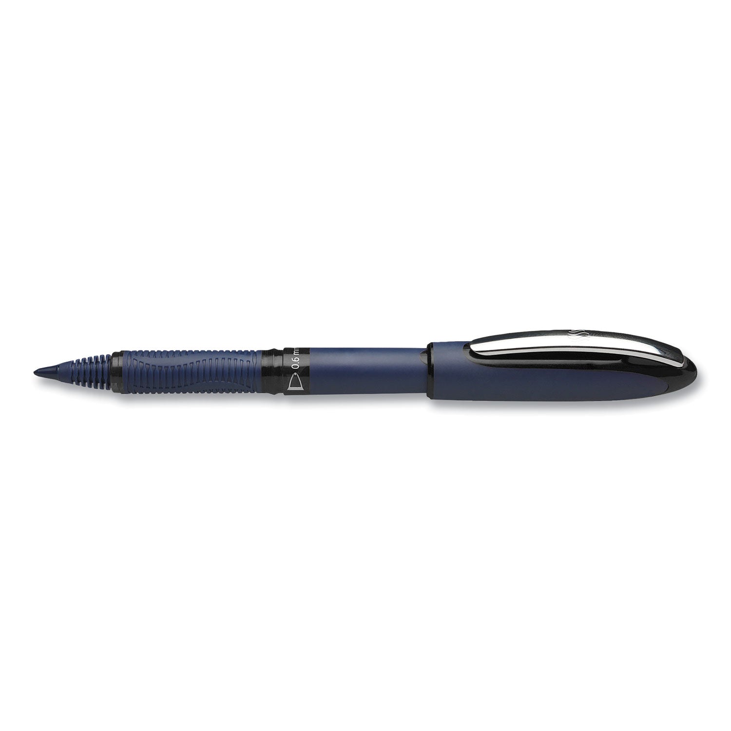 Schneider One Business Rollerball - 0.6 mm Medium Pen Point - Black Ink - Black, Dark Blue Barrel - 10 / Pack