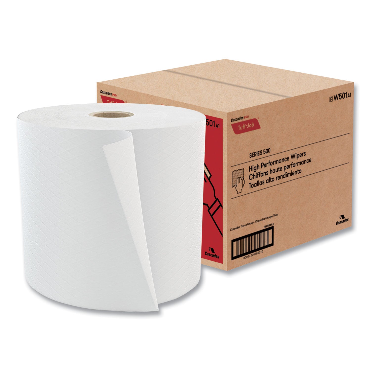 Tuff-Job S500 High Performance Wipers, 10 X 13, White, 1,100/roll
