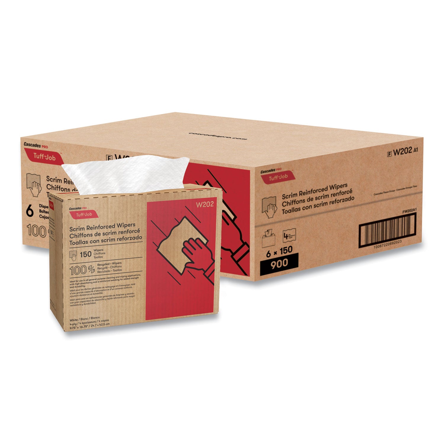 4 Ply - Interfolded - 9.75" Width x 16.75" Length - White - Polyester - 6 / Carton