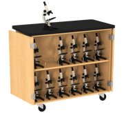 Perpetulab Mobile Microscope Cabinet - Red Oak, 48"W x 24"D x 40-3/4"H