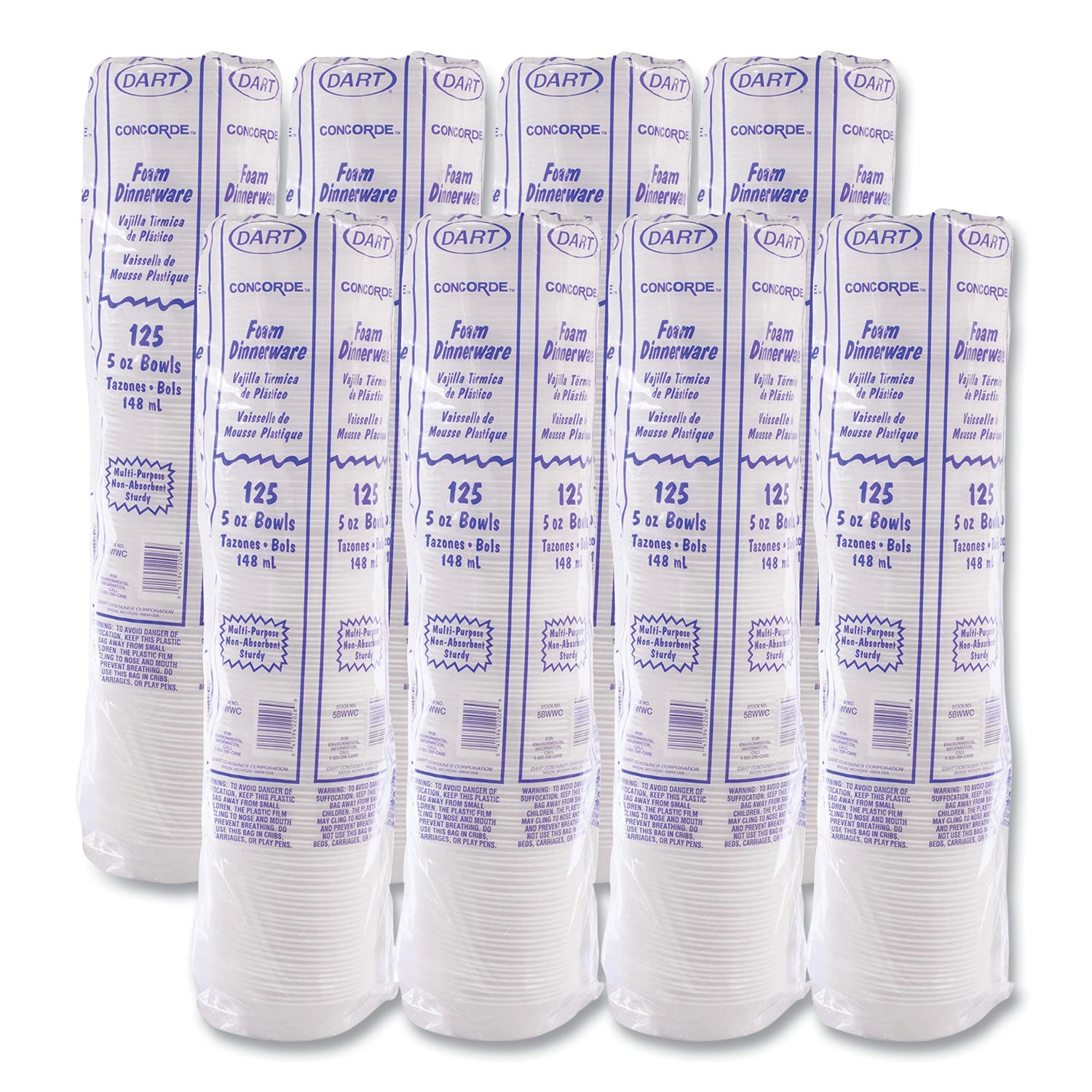 Serving - Disposable - White - Textured - Foam Body - 125/Bag - 8 / Carton