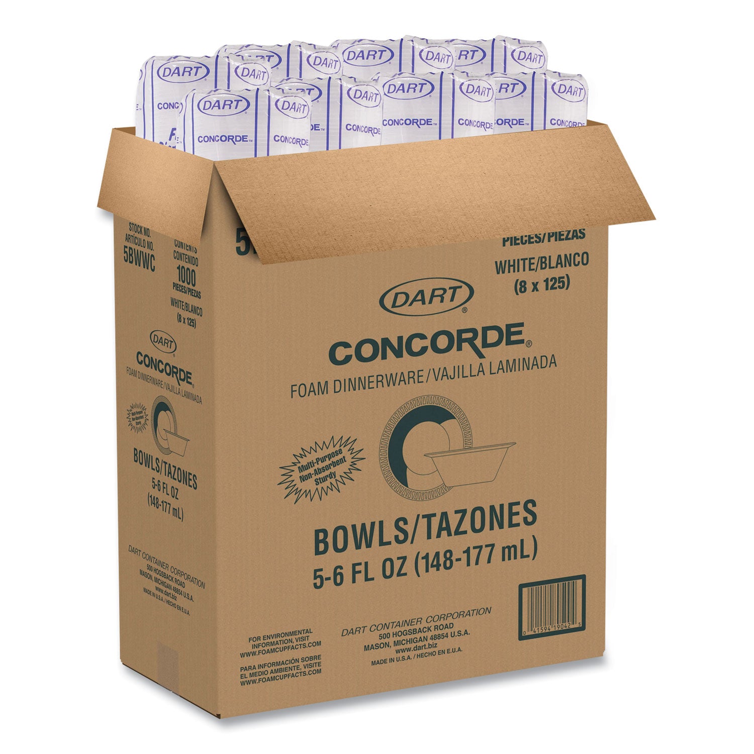 Serving - Disposable - White - Textured - Foam Body - 125/Bag - 8 / Carton