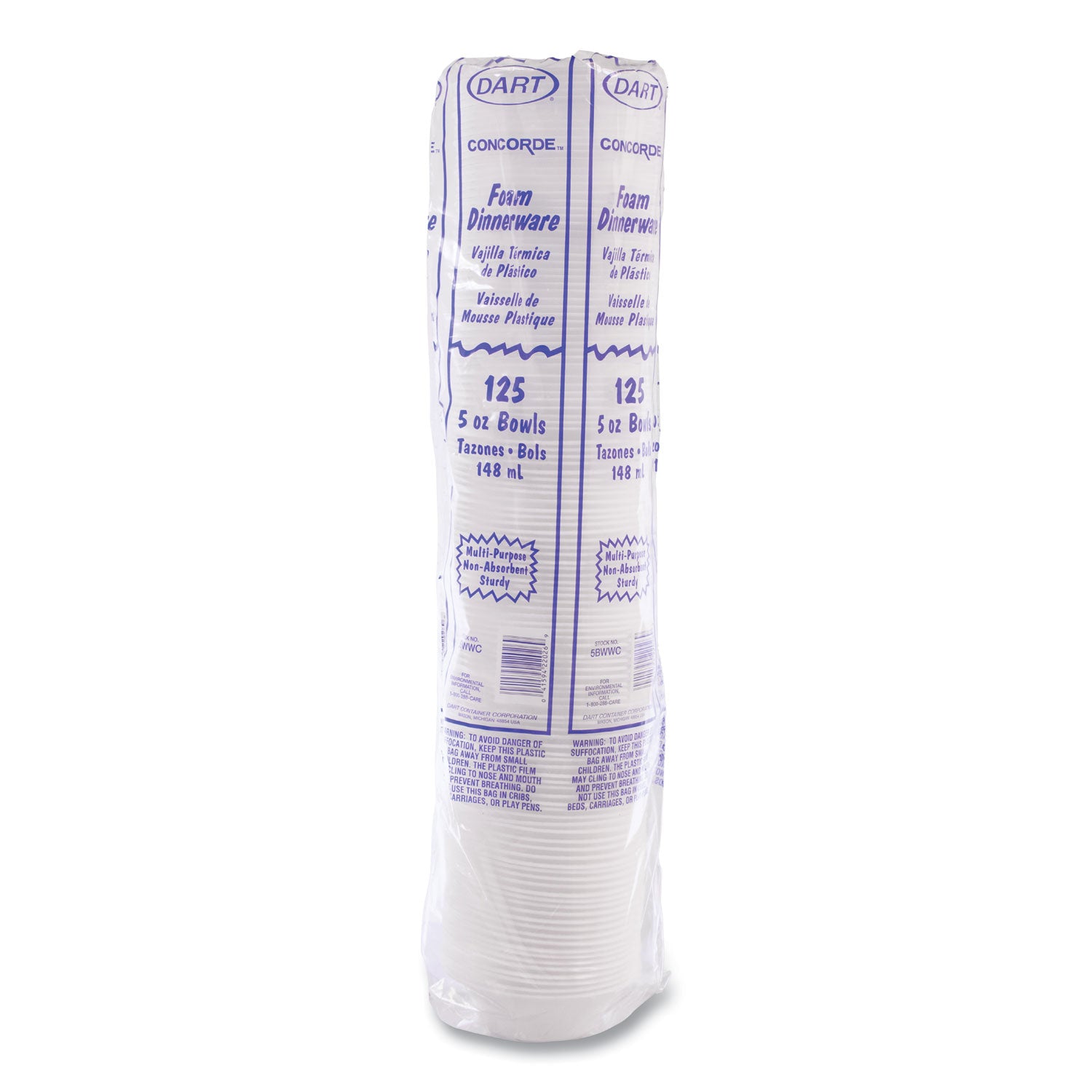Serving - Disposable - White - Textured - Foam Body - 125/Bag - 8 / Carton