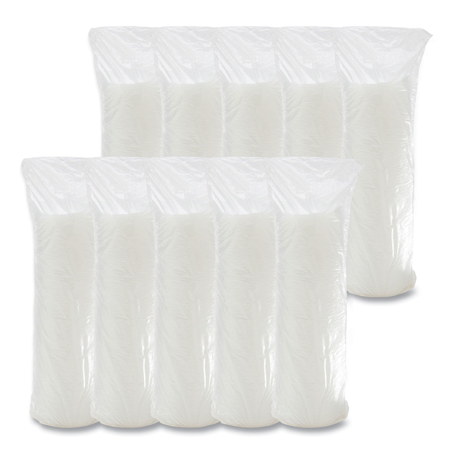 Round - Plastic - White - 100/Bag - 10 / Carton