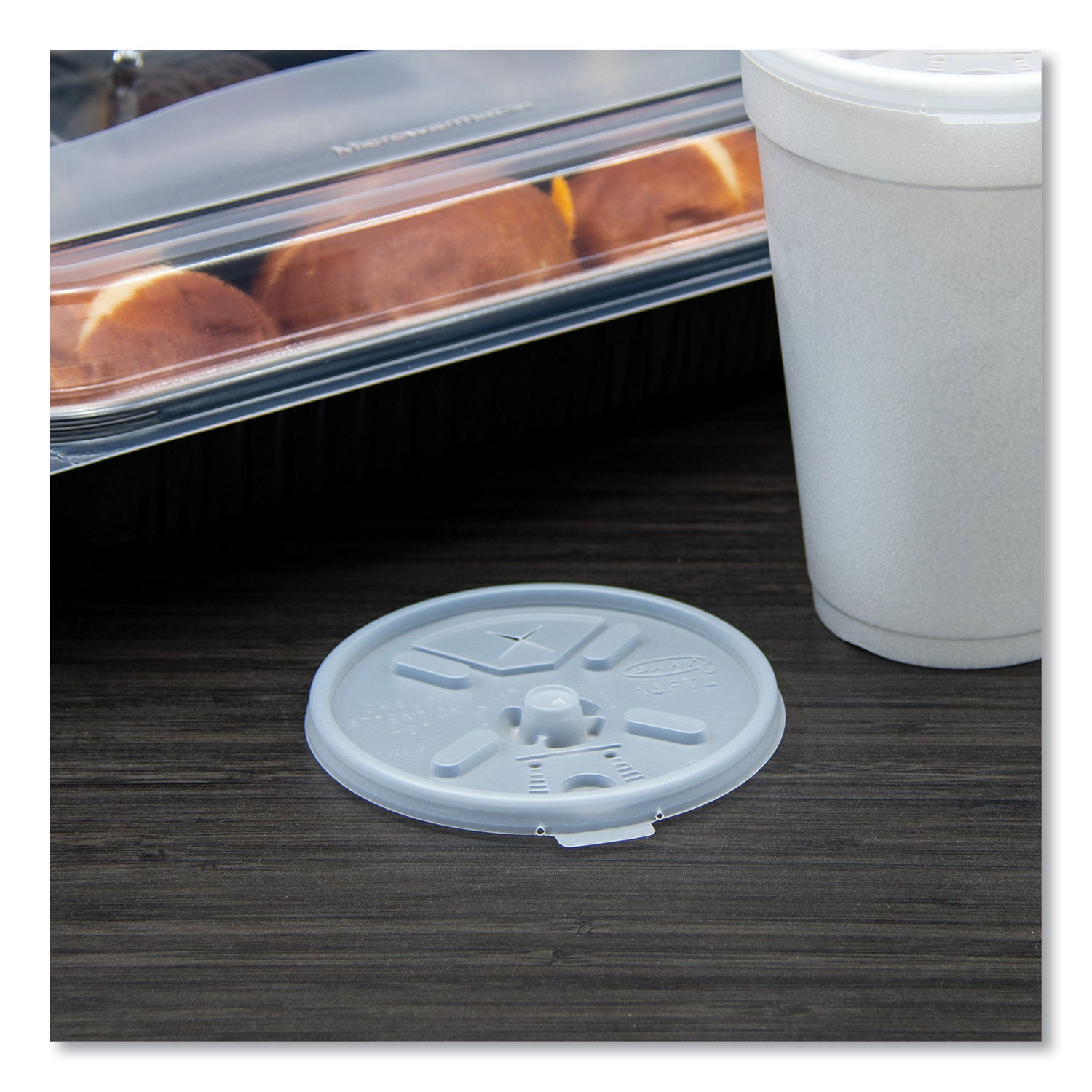 Round - Plastic - White - 100/Bag - 10 / Carton