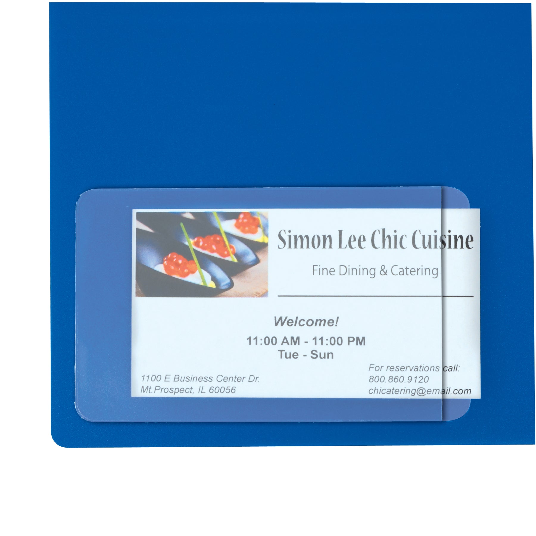 Self-Adhesive Business Card Holder, Side Load, 2" x 3-1/2", Pack of 10