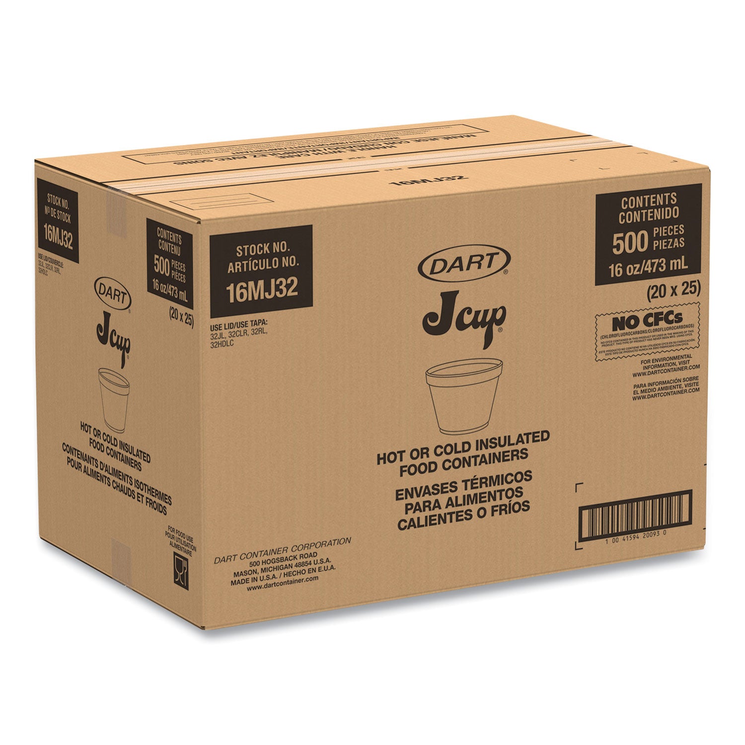 16 fl oz - Round - White - Foam - Sauce, Ice Cream - 25/Pack - 20 / Carton