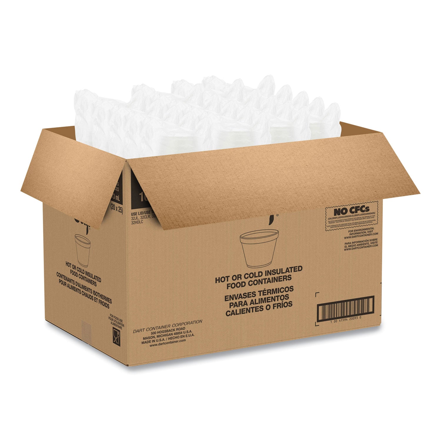 16 fl oz - Round - White - Foam - Sauce, Ice Cream - 25/Pack - 20 / Carton