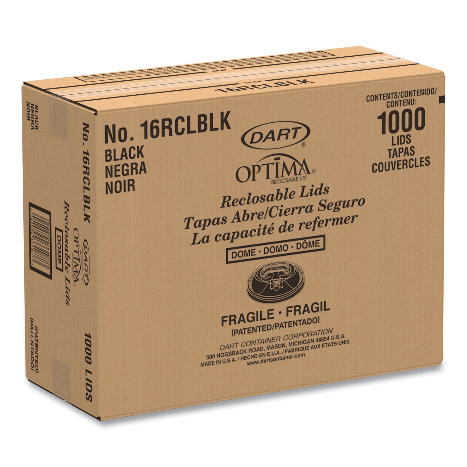 Round - Plastic - Black - 100/Bag - 1000 / Carton