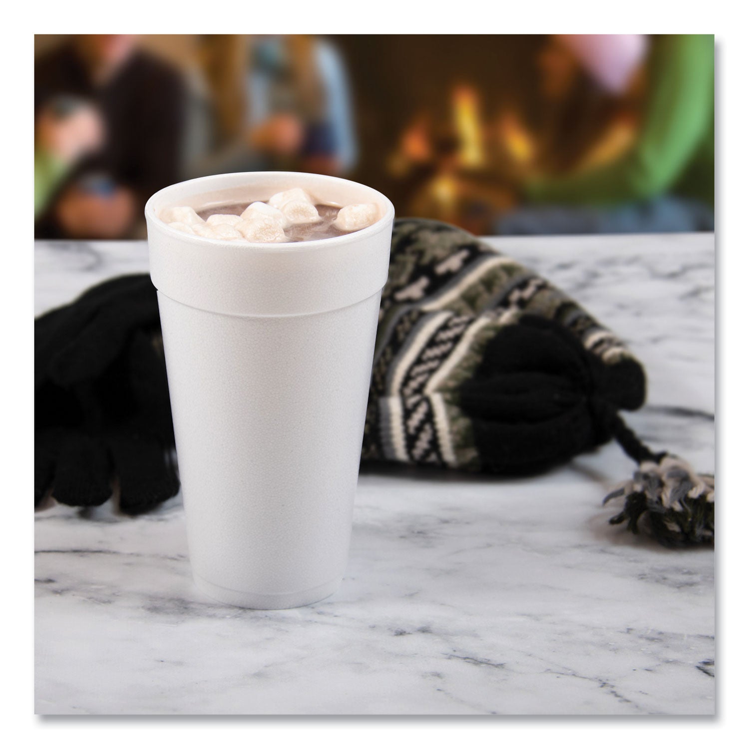 20 fl oz - Round - White - Foam - Beverage, Coffee, Cappuccino, Soft Drink, Juice, Hot Drink, Cold Drink, Iced Tea, Smoothie - 20/Pack - 25 / Carton
