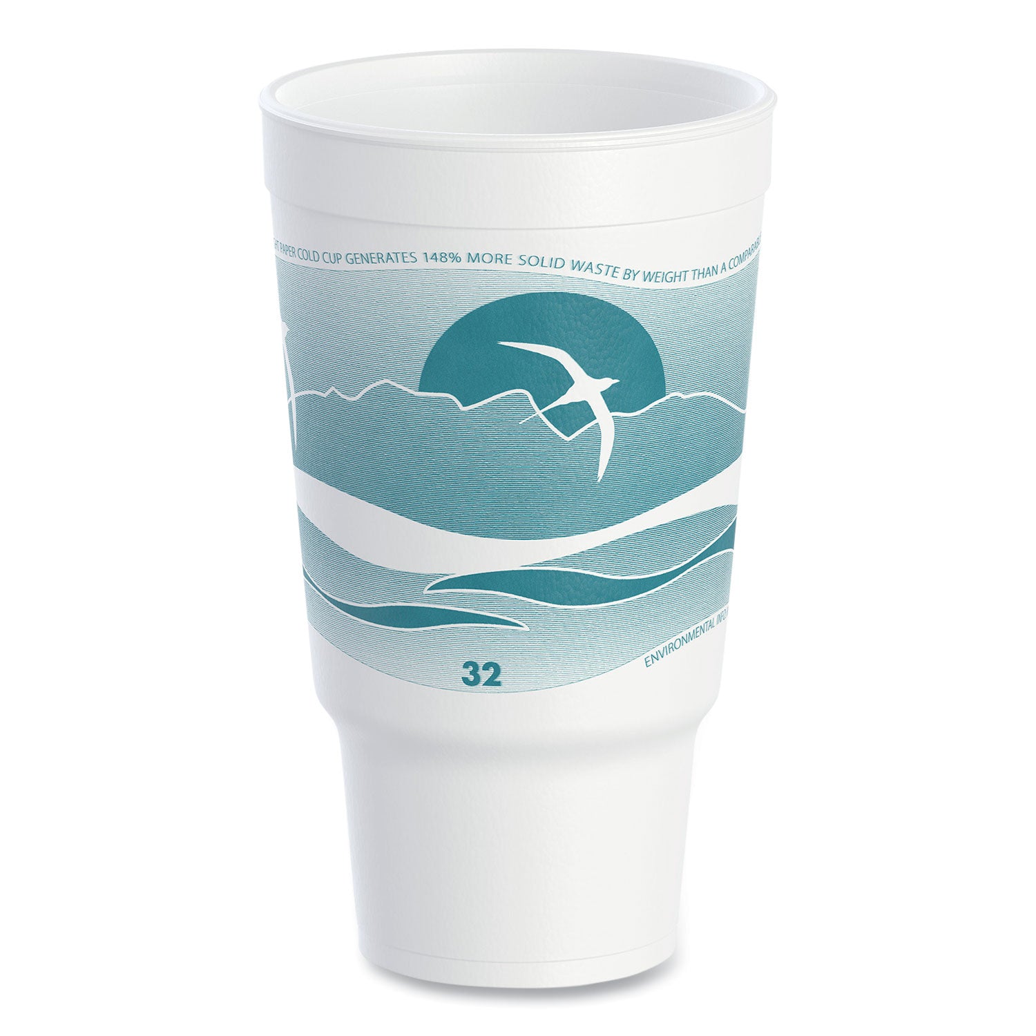 1 quart - Teal - Foam - Coffee, Soft Drink, Juice, Tea, Water, Hot Drink, Cold Drink - 16/Pack - 25 / Carton